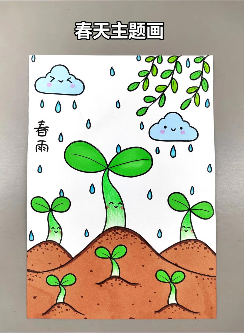 春天的创意儿童画,如何画出童趣与春天?-图3 春天的创意儿童画,如何画出童趣与春天?-图3