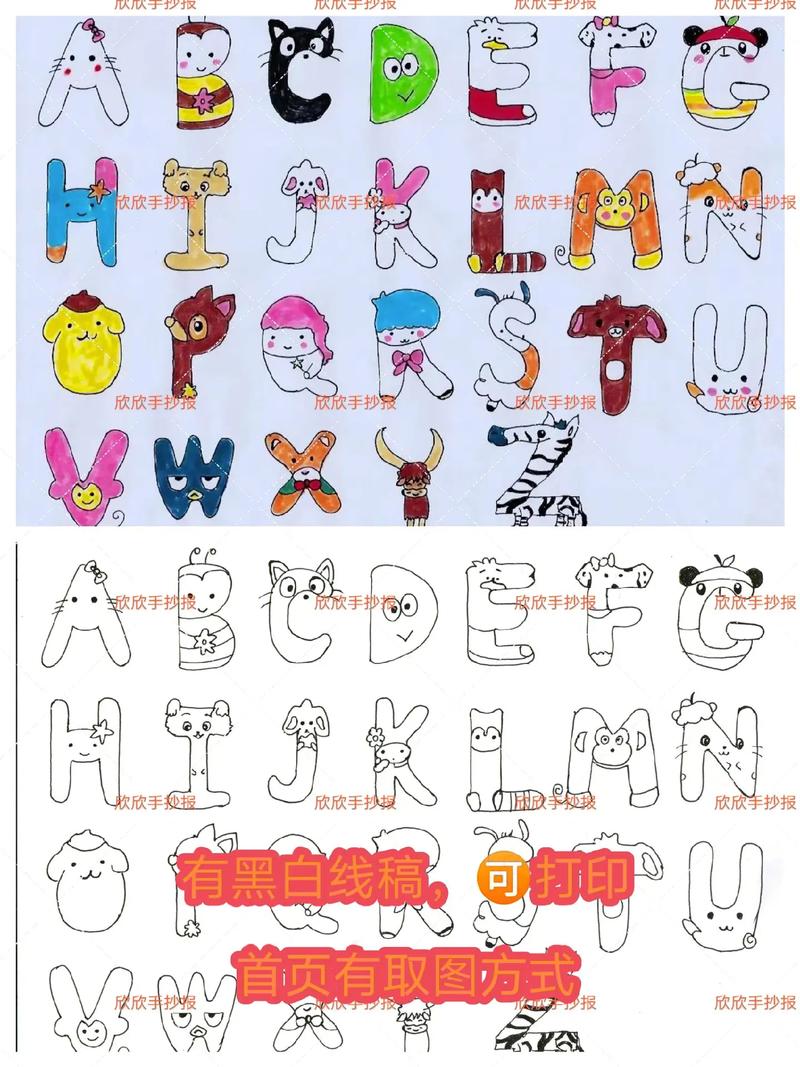 英文字母创意手抄报-图1